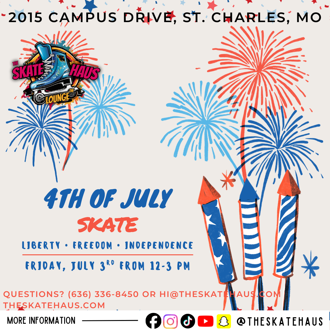 4th of July Skate — Friday, July 3rd, 12-3 PM