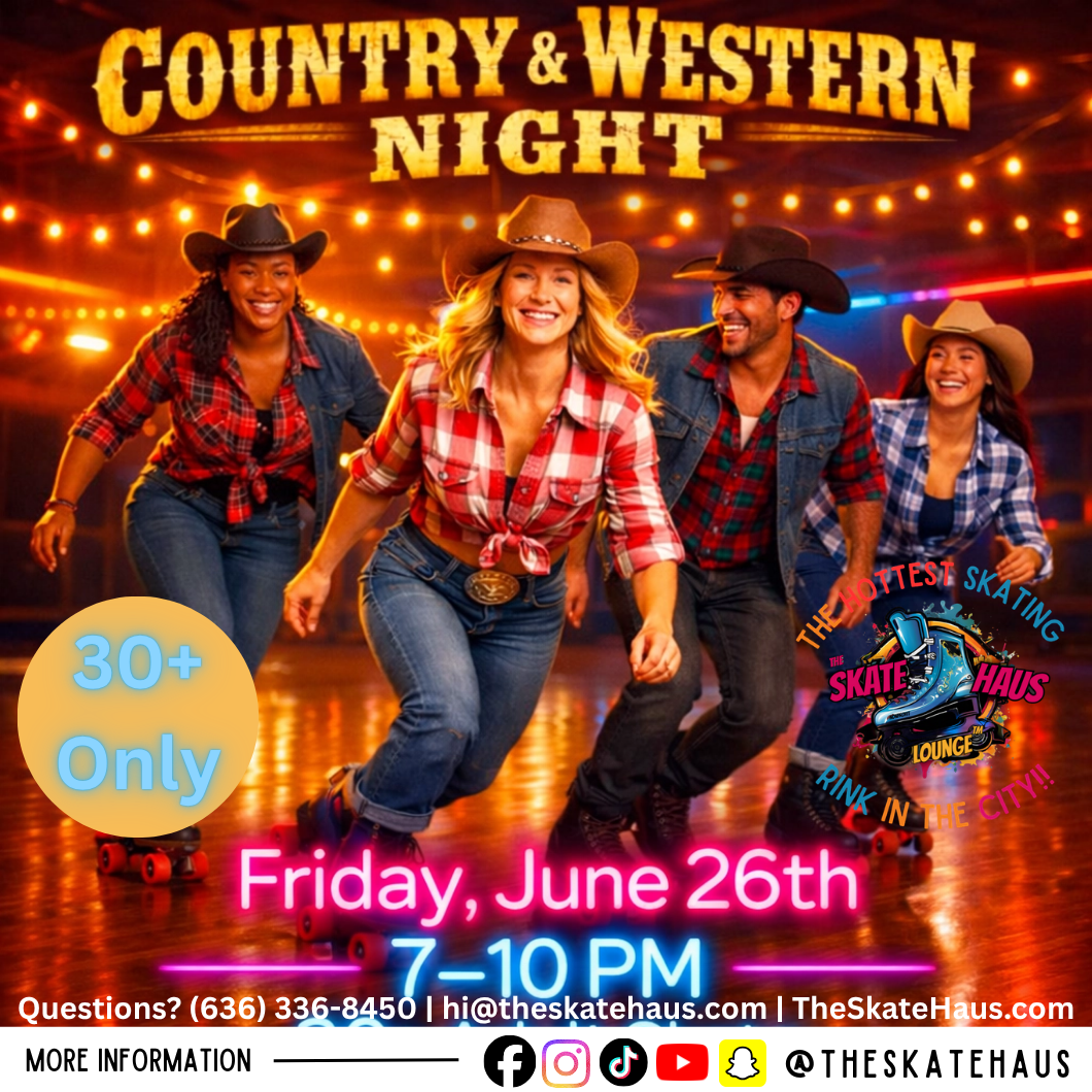 Country & Western Skate — Friday, June 26th, 7-10 PM
