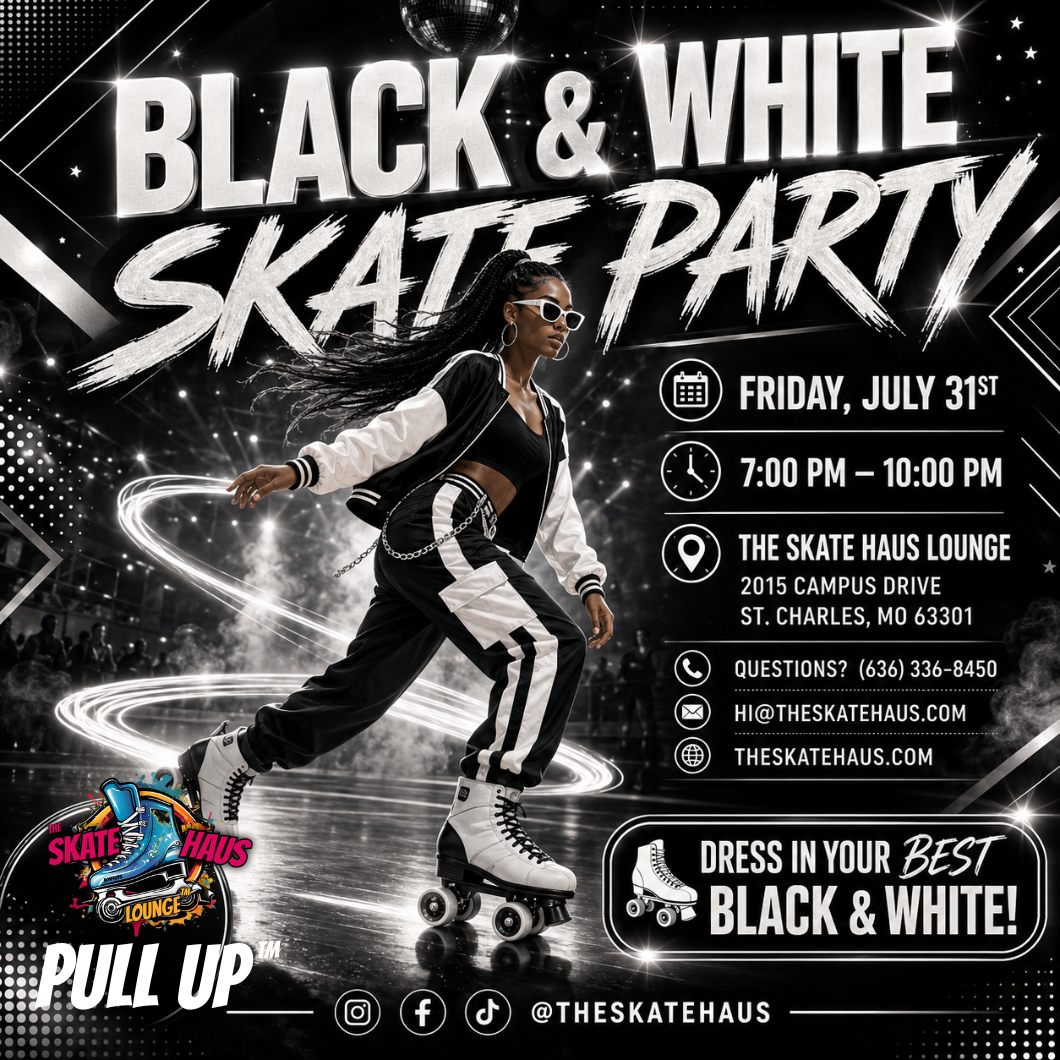 Black & White Skate Party — Friday, July 31st, 7-10 PM